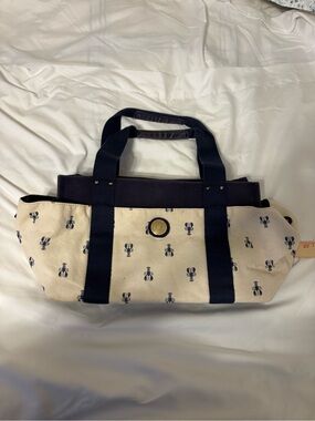 Tommy Hilfiger Navy Canvas Lobster Print Tote Bag Coastal Beach Shopper